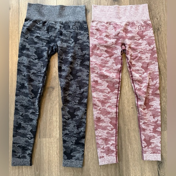 Gymshark Pants - Gymshark Seamless Camo Leggings Bundle 2 Pairs High Waist Activewear Size Small